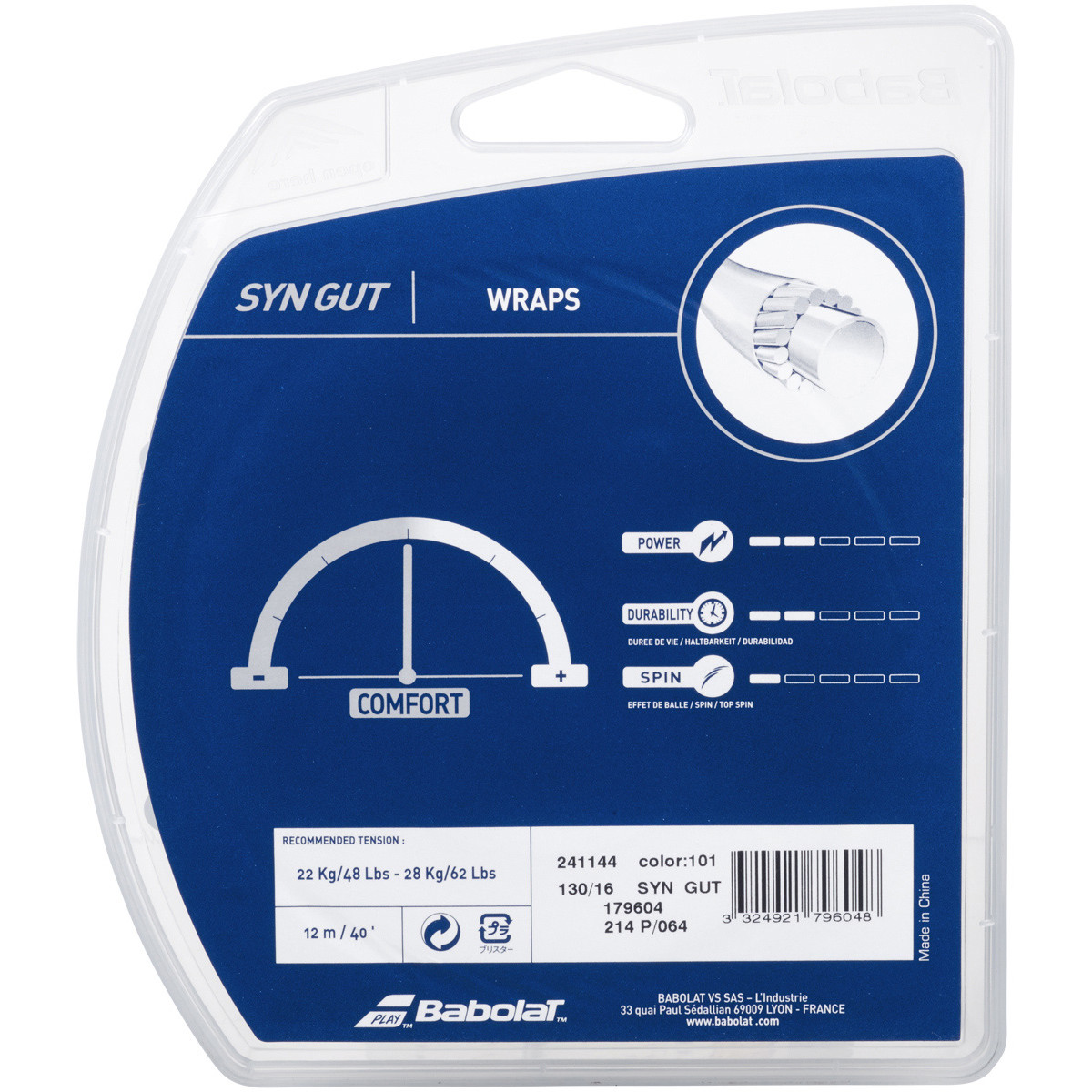 Babolat Synthetic Gut 16g Tennis String Reel - Blue – menzelsports