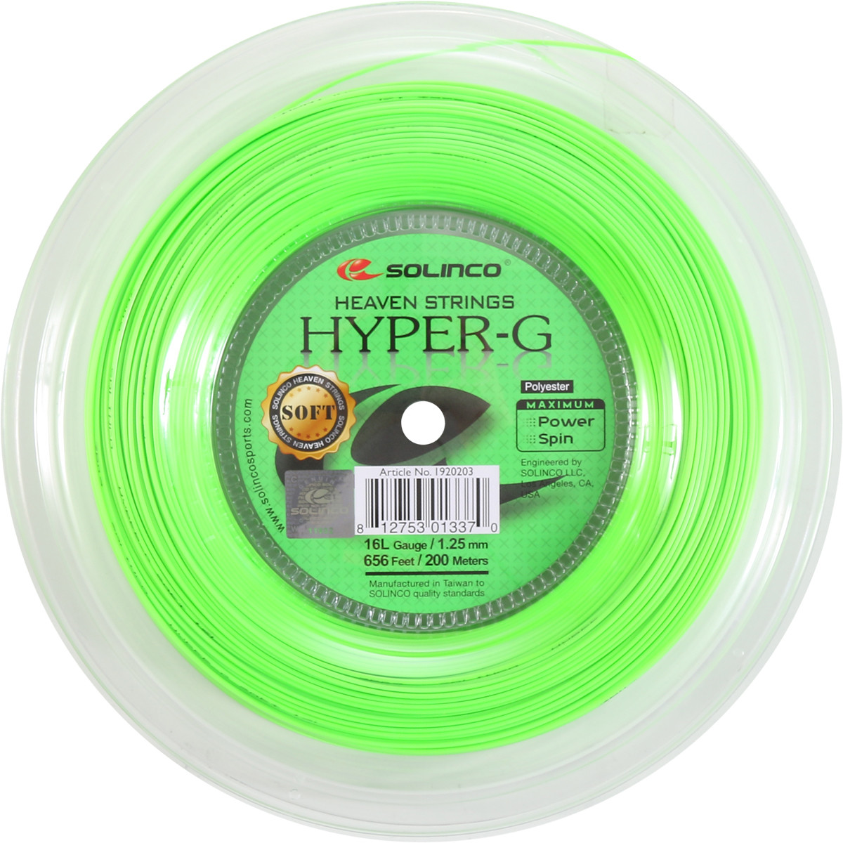 Solinco Hyper-G Soft 16L String Reel - 656' : : Sports &  Outdoors