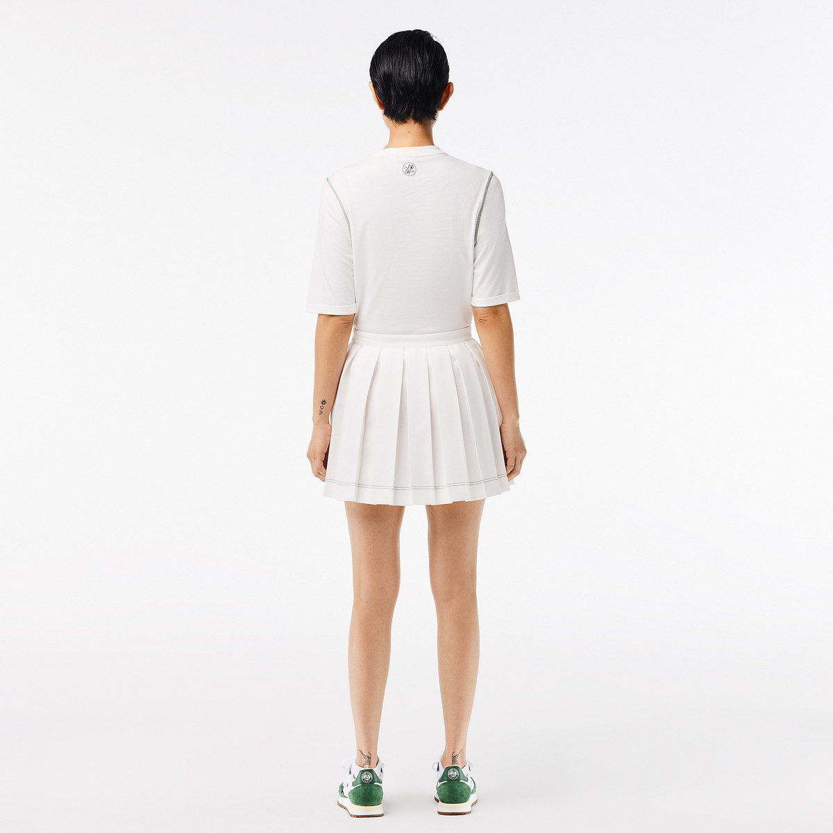 Women's Size 8 40 Lacoste Sport Roland Garros Pleated Tennis Dress White  EF3707